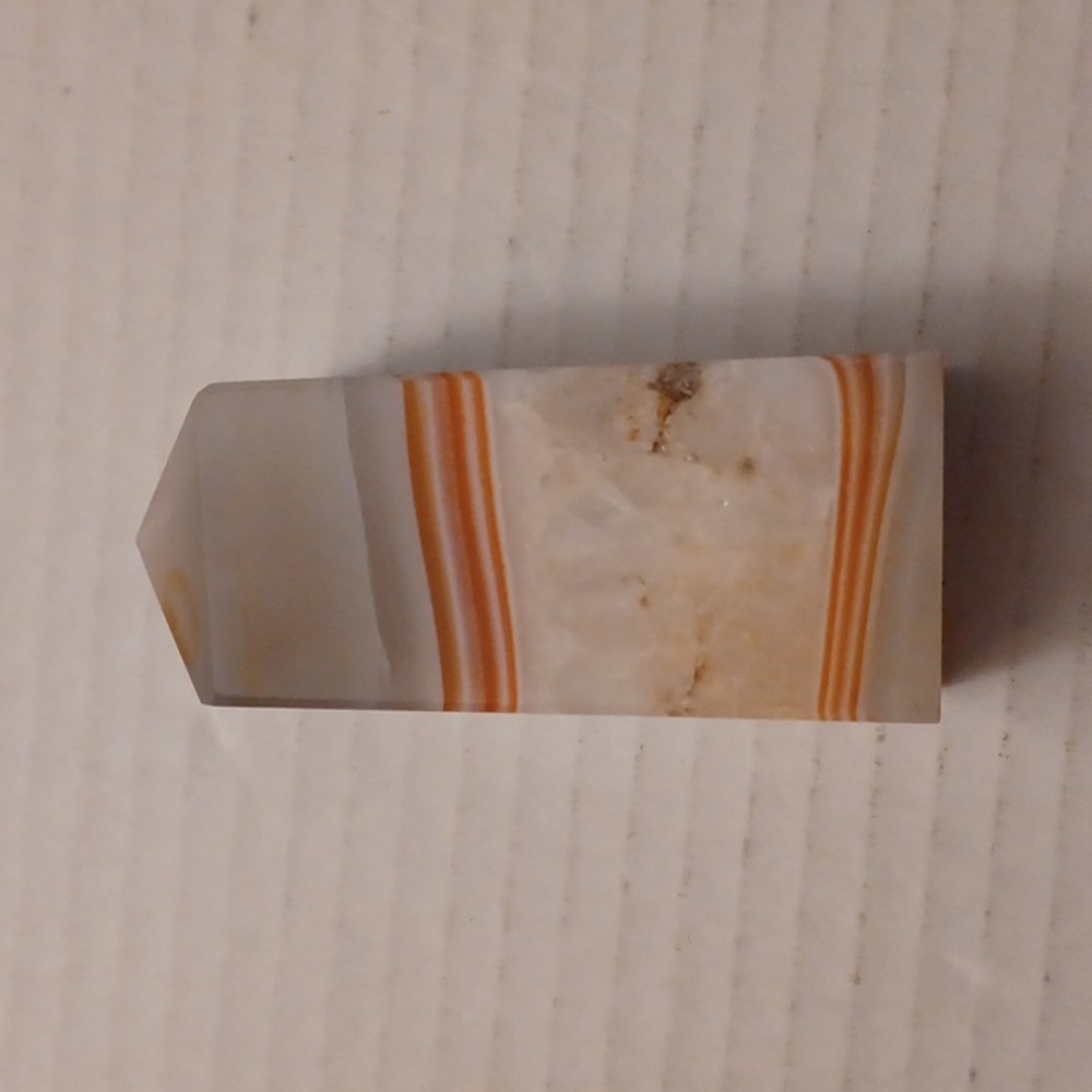 White Tower Crystal With Gray & Orange Swirls - Gemstone